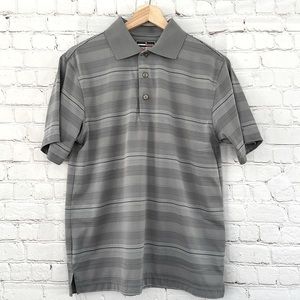 Men’s Grand Slam Performance Gray Stripe Polo Shirt